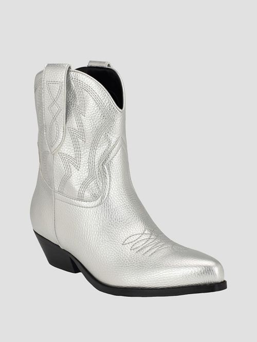 Guess Ginette Cowboy Ankle Booties Argintii | GUESS-SN29904