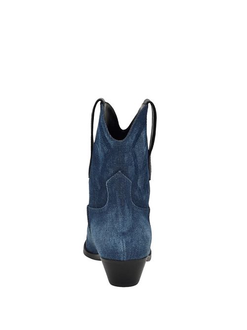 Guess Ginette Denim Cowboy Ankle Booties Albastri | GUESS-SN29910