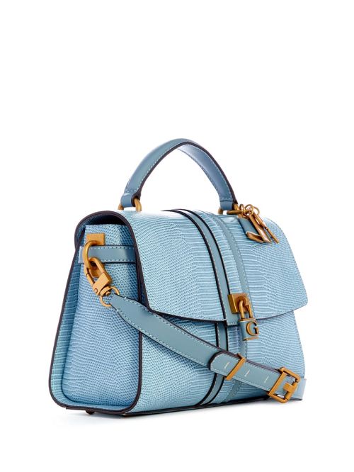 Guess Ginevra Textured Top Handle Crossbody Albastri | GUESS-SN29201