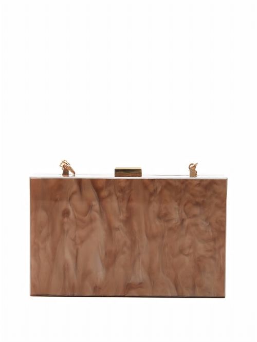 Guess Ginger Checkered Lucite Clutch Portocalii | GUESS-SN28812