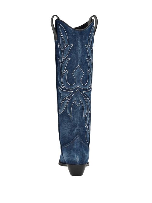 Guess Ginnifer Knee High Denim Cowboy Boots Albastri | GUESS-SN29928