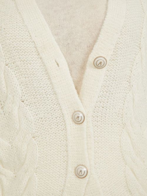 Guess Ginny Cable-Knit Sweater Cardigan Albi | GUESS-SN27941