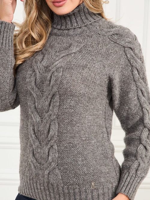 Guess Ginny Cable-Knit Sweater Gri | GUESS-SN27388