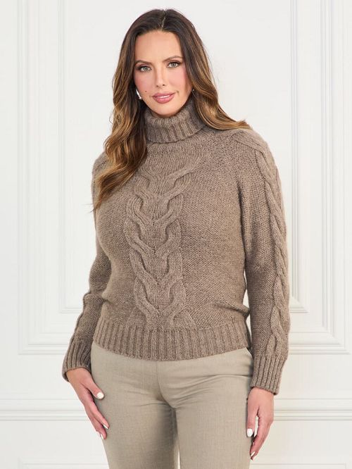 Guess Ginny Cable-Knit Sweater Maro | GUESS-SN27802