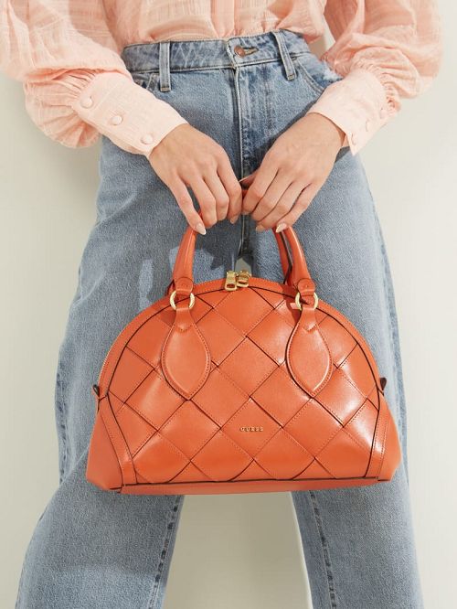 Guess Giorgia Leather Dome Bag Portocalii | GUESS-SN29373
