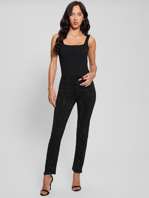 Guess Girly Satin Pants Negrii | GUESS-SN28198