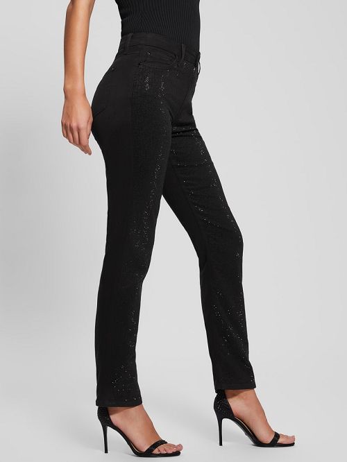 Guess Girly Satin Pants Negrii | GUESS-SN28198