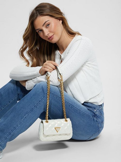 Guess Giully Mini Convertible Crossbody Albi | GUESS-SN28780