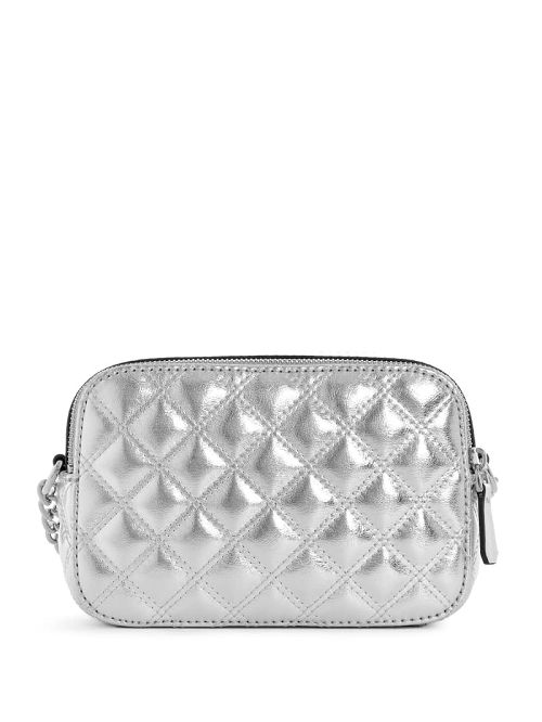 Guess Giully Quilted Camera Crossbody Argintii | GUESS-SN28954