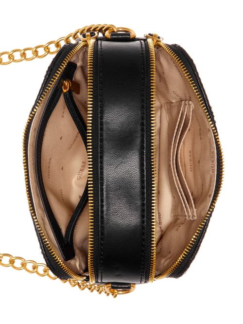 Guess Giully Quilted Camera Crossbody Negrii | GUESS-SN29014