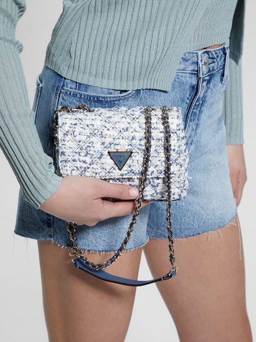 Guess Giully Quilted Mini Crossbody Albastri | GUESS-SN28922