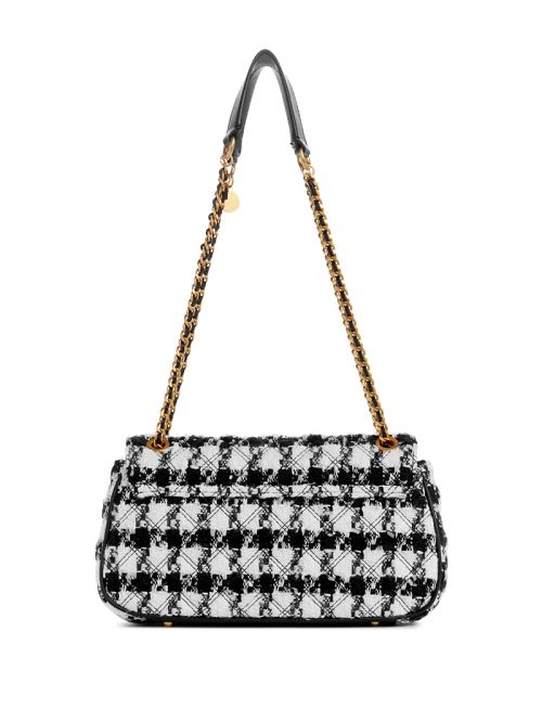 Guess Giully Tweed Convertible Crossbody Negrii | GUESS-SN28830