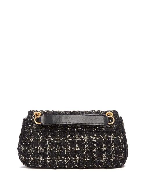Guess Giully Tweed Convertible Crossbody Negrii | GUESS-SN28853