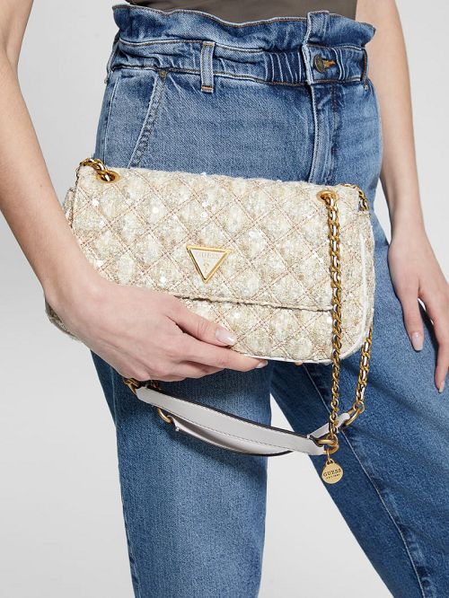 Guess Giully Tweed Convertible Crossbody Roz | GUESS-SN29132