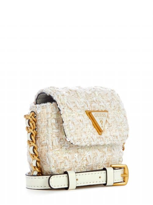 Guess Giully Tweed Micro Mini Crossbody Albi | GUESS-SN28819