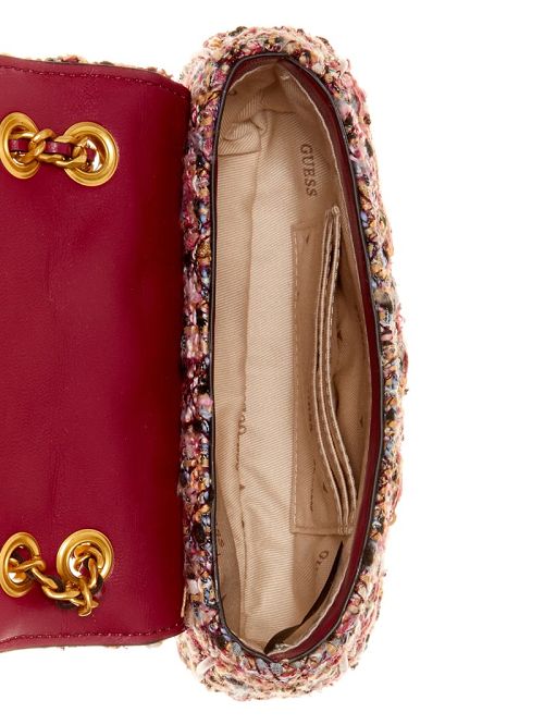 Guess Giully Tweed Mini Convertible Crossbody Violet | GUESS-SN28833