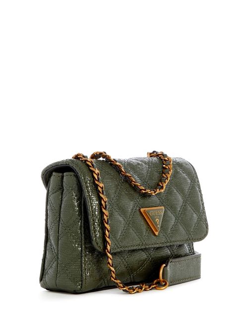 Guess Giully Tweed Mini Convertible Crossbody Verzi | GUESS-SN29036