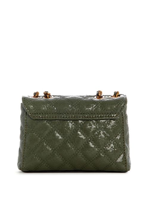 Guess Giully Tweed Mini Convertible Crossbody Verzi | GUESS-SN29036