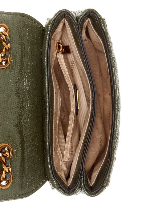 Guess Giully Tweed Mini Convertible Crossbody Verzi | GUESS-SN29036