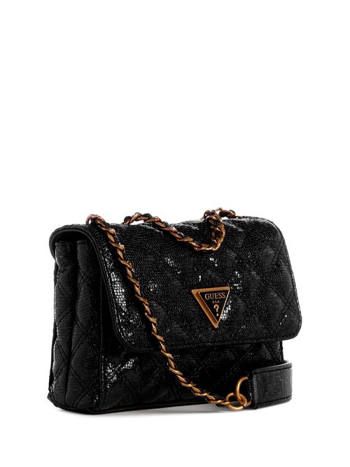 Guess Giully Tweed Mini Convertible Crossbody Negrii | GUESS-SN29045