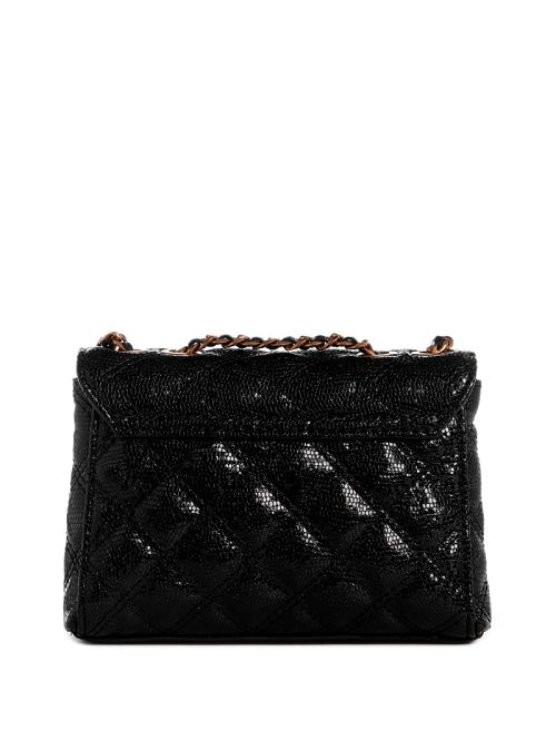 Guess Giully Tweed Mini Convertible Crossbody Negrii | GUESS-SN29045
