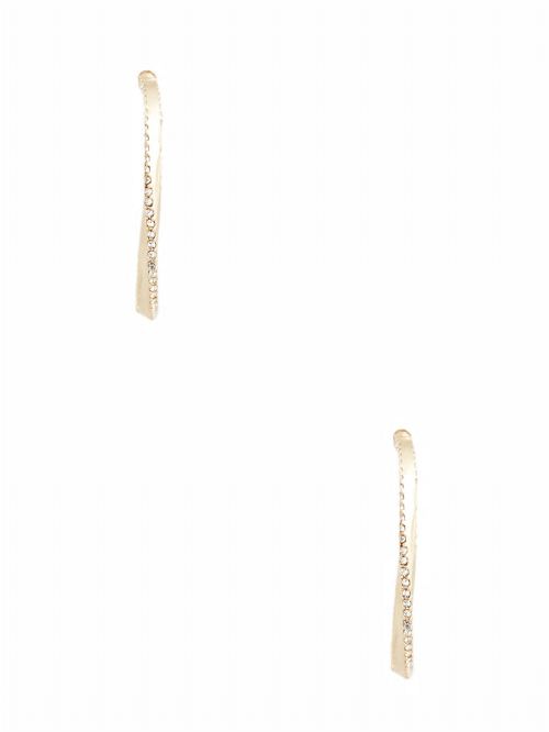 Guess Gold-Plated Rhinestone Twisted Hoop Earrings Aurii | GUESS-SN30313