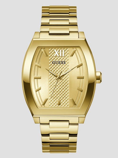 Guess Gold-Tone Barrel Analog Watch Aurii | GUESS-SN31639