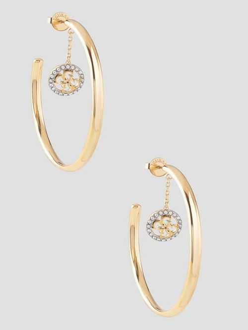 Guess Gold-Tone CZ Quattro G Hoop Earring Aurii | GUESS-SN30297