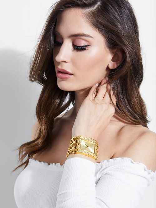 Guess Gold-Tone Chain Analog Watch Aurii | GUESS-SN30021