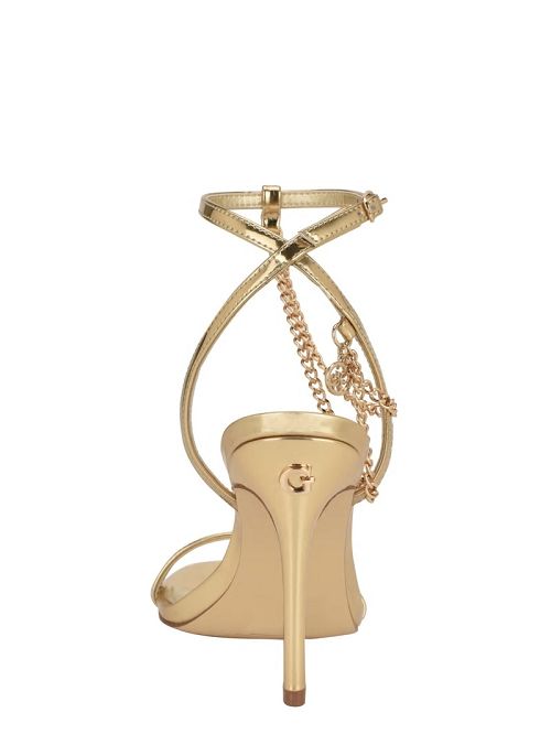 Guess Gold-Tone Chain Strap Heels Aurii | GUESS-SN29736