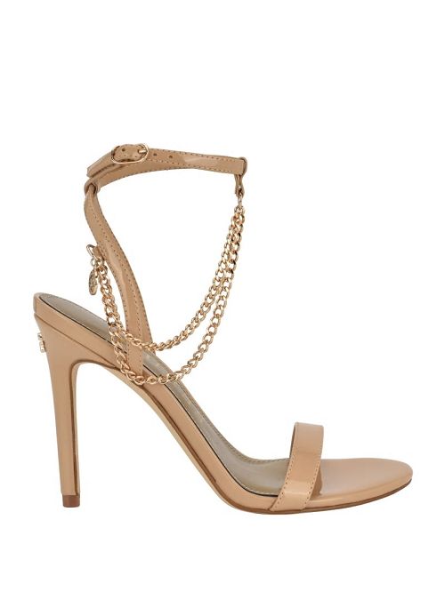 Guess Gold-Tone Chain Strap Heels Bej | GUESS-SN29746