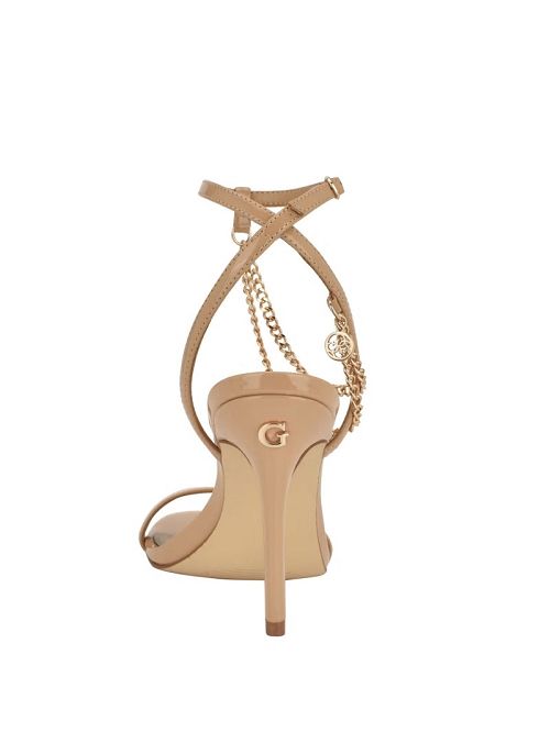Guess Gold-Tone Chain Strap Heels Bej | GUESS-SN29746