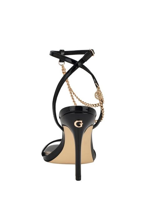 Guess Gold-Tone Chain Strap Heels Negrii | GUESS-SN29858