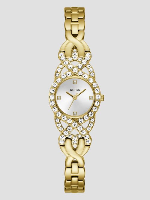 Guess Gold-Tone Crystal Analog Watch Aurii | GUESS-SN29967