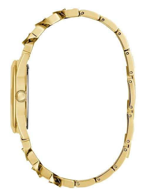 Guess Gold-Tone Crystal Curb Chain Analog Watch Aurii | GUESS-SN29974