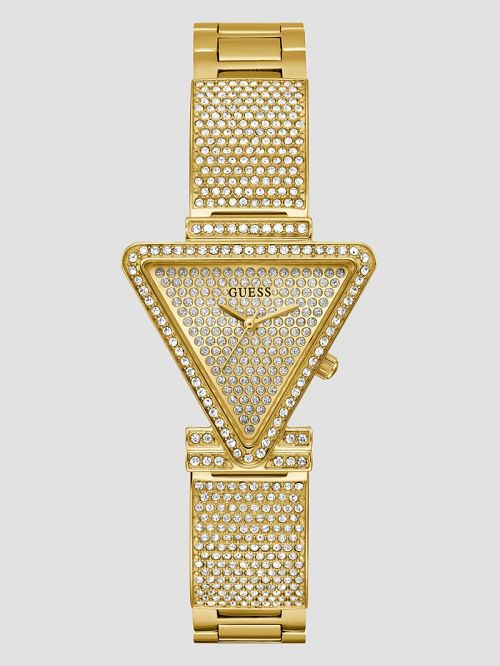 Guess Gold-Tone Crystal Triangle Analog Watch Aurii | GUESS-SN29965