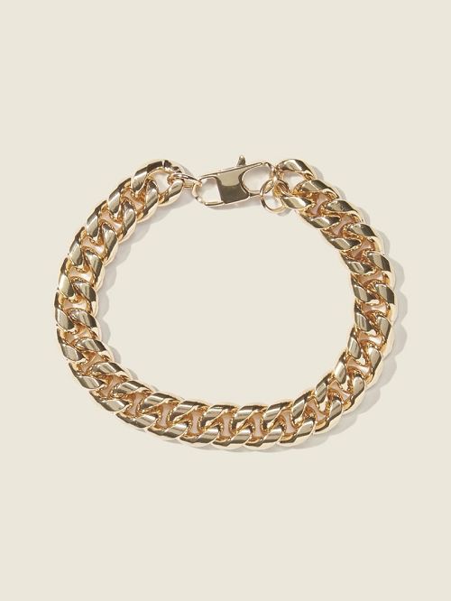 Guess Gold-Tone Cuban-Link Bracelet Aurii | GUESS-SN31837