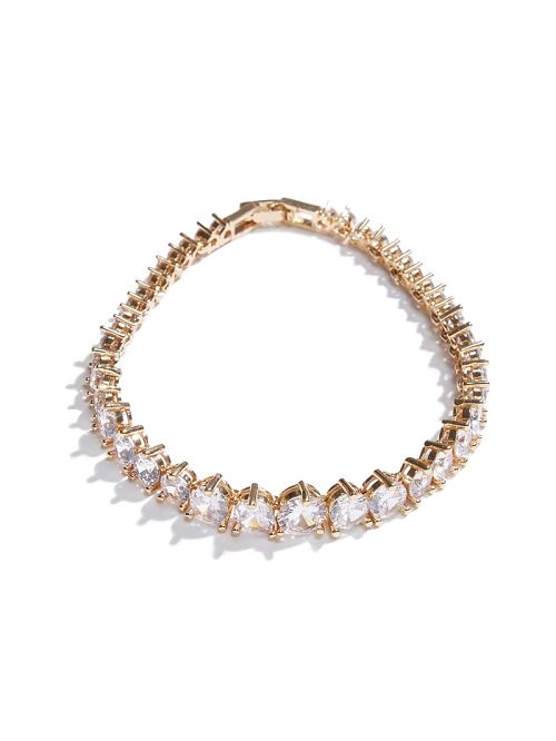 Guess Gold-Tone Cubic Zirconia Tennis Bracelet Aurii | GUESS-SN30330