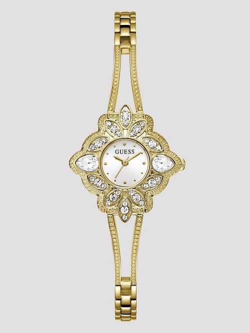 Guess Gold-Tone Flower Analog Watch Aurii | GUESS-SN29994