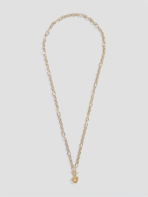 Guess Gold-Tone Heart T-Bar Chain Necklace Aurii | GUESS-SN30248