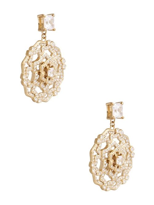 Guess Gold-Tone Peony Pendant Stud Earrings Aurii | GUESS-SN30282