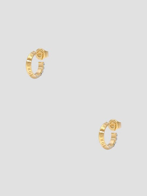Guess Gold-Tone Rhinestone Hoop Earrings Aurii | GUESS-SN30281