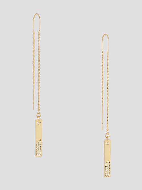 Guess Gold-Tone Rhinestone Threader Earrings Aurii | GUESS-SN30308