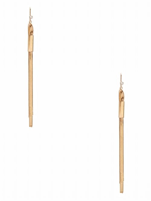 Guess Gold-Tone Snake Chain Linear Earrings Aurii | GUESS-SN30301