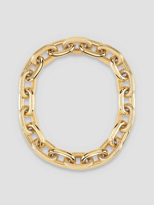 Guess Gold-Tone Textured Chain Necklace Aurii | GUESS-SN30241