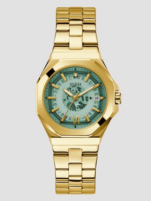 Guess Gold-Tone Translucent Dial Analog Watch Aurii | GUESS-SN29991