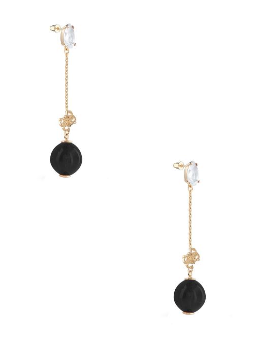 Guess Gold-Tone and Black Bubble Drop Earrings Aurii | GUESS-SN30295