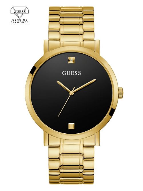 Guess Gold-Tone and Black Diamond Analog Watch Aurii | GUESS-SN31677