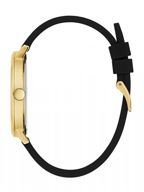 Guess Gold-Tone and Black Printed G-Cube Analog Watch Negrii | GUESS-SN31606