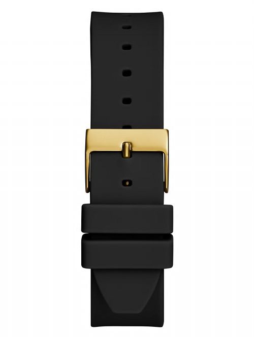 Guess Gold-Tone and Black Silicone Analog Watch Negrii | GUESS-SN30000